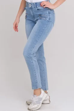 Siri jeans med glidelåser